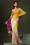Buy_Two Sisters By Gyans_Multi Maya Flora Embellished Saree With Unstitched Blouse Piece _at_Aza_Fashions