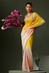 Two Sisters By Gyans_Multi Maya Flora Embellished Saree With Unstitched Blouse Piece _at_Aza_Fashions
