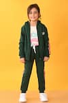 Buy_Anthrilo_Green Cotton Rich Warm Fleece Glitter Tape Zipper Hoodie And Joggers Set  _at_Aza_Fashions