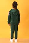 Shop_Anthrilo_Green Cotton Rich Warm Fleece Glitter Tape Zipper Hoodie And Joggers Set  _at_Aza_Fashions