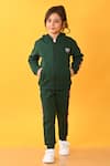 Anthrilo_Green Cotton Rich Warm Fleece Glitter Tape Zipper Hoodie And Joggers Set  _Online_at_Aza_Fashions