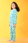 Buy_Anthrilo_Blue 100% Cotton Rich Printed Dinosaur Space Top And Pyjama Set _Online_at_Aza_Fashions
