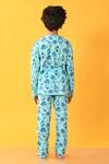 Shop_Anthrilo_Aqua Cotton Space Dinosaur Print T-shirt And Pyjama Set _at_Aza_Fashions