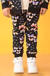 Anthrilo_Black Cotton, Fleece Butterfly Print Hoodie And Joggers Set_at_Aza_Fashions