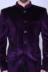 Buy_Aryavir Malhotra_Purple Suit Velvet Embossed Prince And Pant Set _Online_at_Aza_Fashions