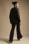 Shop_Sakshi Khetterpal_Black Georgette Embroidery Sequin Placement Shirt And Bell Bottom Pant Set _at_Aza_Fashions