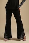 Sakshi Khetterpal Black Georgette Embroidery Sequin V Neck Peplum Top And Bell Bottom Pant Set Online at Aza Fashions Sakshi Khetterpal_Black Georgette Embroidery Sequin V Neck Peplum Top And Bell Bottom Pant Set _Online_at_Aza_Fashions