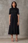The Summer House_Black Cotton Round Neck Mo Solid Dress With Slip_Online_at_Aza_Fashions