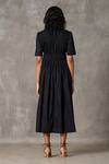 Shop_The Summer House_Black Cotton Round Neck Mo Solid Dress With Slip_at_Aza_Fashions