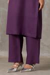 Shop_The Summer House_Purple Linen Square Neck Smith Solid Tunic And Straight Pant Set_Online_at_Aza_Fashions