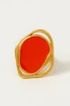 Buy_Voyce Jewellery_Orange Enameled Copacabana Ring _at_Aza_Fashions