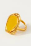 Buy_Voyce Jewellery_Yellow Enameled Copacabana Ring _at_Aza_Fashions