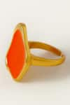 Buy_Voyce Jewellery_Orange Enameled Noosa Abstract Pattern Ring _at_Aza_Fashions