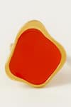 Shop_Voyce Jewellery_Orange Enameled Noosa Abstract Pattern Ring _at_Aza_Fashions