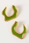 Shop_Voyce Jewellery_Green Enameled Hawaii Hoop Earrings _at_Aza_Fashions