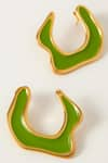 Voyce Jewellery_Green Enameled Hawaii Hoop Earrings _Online_at_Aza_Fashions