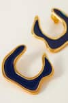 Voyce Jewellery_Blue Enameled Hawaii Earrings _Online_at_Aza_Fashions