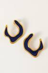 Shop_Voyce Jewellery_Blue Enameled Hawaii Earrings _at_Aza_Fashions