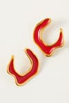 Shop_Voyce Jewellery_Red Enameled Hawaii Earrings _at_Aza_Fashions