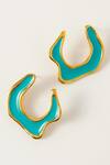 Shop_Voyce Jewellery_Blue Enameled Hawaii Geometric Shaped Earrings _at_Aza_Fashions