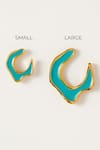 Buy_Voyce Jewellery_Blue Enameled Hawaii Geometric Shaped Earrings _Online_at_Aza_Fashions