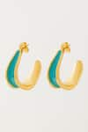 Voyce Jewellery_Blue Enameled Kandy Semi Hoop Tropical Earrings _Online_at_Aza_Fashions