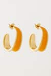 Buy_Voyce Jewellery_Yellow Enameled Kandy Semi Hoop Sunrise Earrings _at_Aza_Fashions