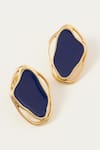 Shop_Voyce Jewellery_Blue Enameled Cancun Midnight Earrings _at_Aza_Fashions