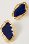 Voyce Jewellery_Blue Enameled Cancun Midnight Earrings _Online_at_Aza_Fashions