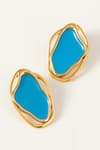 Shop_Voyce Jewellery_Blue Enameled Cancun Pacific Earrings _at_Aza_Fashions