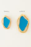 Voyce Jewellery_Blue Enameled Cancun Pacific Abstract Earrings _Online_at_Aza_Fashions