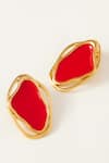 Voyce Jewellery_Red Enameled Cancun Sea Earrings _Online_at_Aza_Fashions