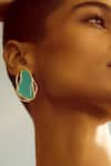 Buy_Voyce Jewellery_Blue Enameled Cancun Abstract Earrings _at_Aza_Fashions