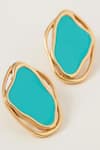 Voyce Jewellery_Blue Enameled Cancun Abstract Earrings _Online_at_Aza_Fashions