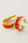 Voyce Jewellery_Orange Enamelled Andaman Crumpled Shaped Earrings _Online_at_Aza_Fashions