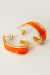 Buy_Voyce Jewellery_Orange Enamelled Andaman Crumpled Shaped Earrings _Online_at_Aza_Fashions