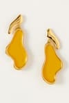 Buy_Voyce Jewellery_Yellow Enamelled Saint Topez Abstract Dangler Earrings_at_Aza_Fashions