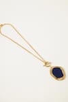 Buy_Voyce Jewellery_Blue Enamelled Bali Swish Circlet Pendant Necklace _at_Aza_Fashions