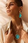 Buy_Voyce Jewellery_Blue Enamelled Bali Swish Circlet Necklace _at_Aza_Fashions