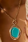 Voyce Jewellery_Blue Enamelled Bali Swish Circlet Necklace _Online_at_Aza_Fashions