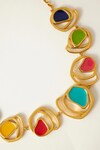 Buy_Voyce Jewellery_Multi Color Enamelled Ubud Circlet Coil Necklace_Online_at_Aza_Fashions