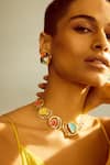 Voyce Jewellery_Multi Color Enamelled Ubud Circlet Coil Necklace_at_Aza_Fashions