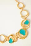 Voyce Jewellery_Blue Enamelled Morjim Encircle Coil Necklace_Online_at_Aza_Fashions