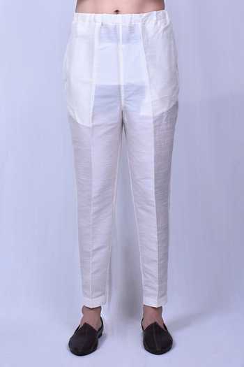 Cream Kurta Digital Print With Single Thread Work Aligadhi Pant main image 0