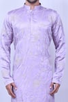 Shop_Arihant Rai Sinha_Purple Kurta Chiffon Silk Embroidered Thread Floral Set _Online_at_Aza_Fashions