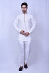 Buy_Arihant Rai Sinha_White Cotton Embroidered Chikankari Short Kurta _at_Aza_Fashions