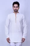 Buy_Arihant Rai Sinha_White Cotton Embroidered Chikankari Short Kurta _Online_at_Aza_Fashions