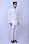 Shop_Arihant Rai Sinha_White Cotton Embroidered Chikankari Floral Geometric Work Short Kurta _Online_at_Aza_Fashions