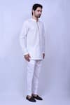 Shop_Arihant Rai Sinha_White Cotton Embroidered Chikankari Thread Short Kurta _Online_at_Aza_Fashions