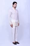 Shop_Arihant Rai Sinha_White Cotton Embroidered Floral Short Kurta _Online_at_Aza_Fashions